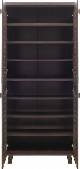 Mantam Wooden Shoe Organizer with 8 Shelves Brown 78x40x170.5cm