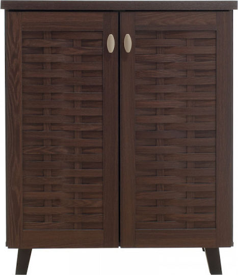 Mantam Wooden Shoe Organizer with 4 Shelves Brown 78x40x92cm