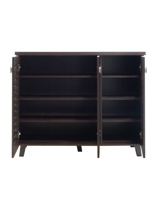 Mantam Wooden Shoe Organizer with 8 Shelves Brown 115.5x40x92cm
