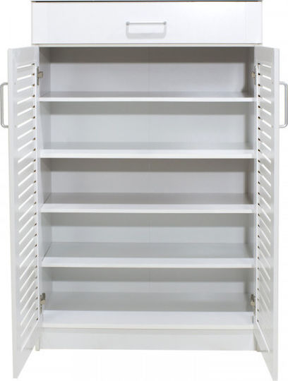 Suport pentru pantofi Sante cu 5 Rafturi Albă L80xW37xH123cm