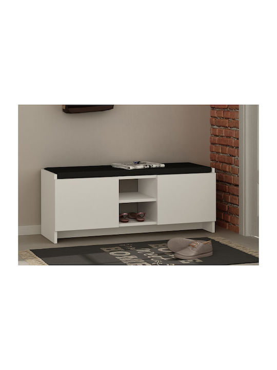 Suport pentru pantofi Zulla cu 2 Rafturi Albă L110xW37xH43cm