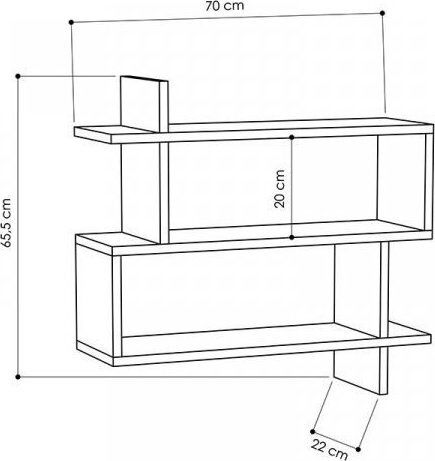 Regal Wand Paralel Natural 70x22x65.5cm