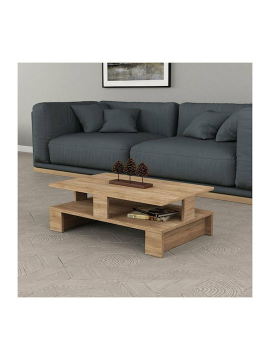 Rectangular Coffee Table Mansu Wooden Beige L80xW50xH27.5cm.