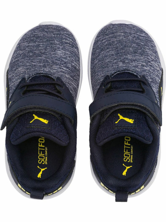 NRGY Comet V PS Kids Sports Shoes Running with Hoop & Loop Closure Navy Blue