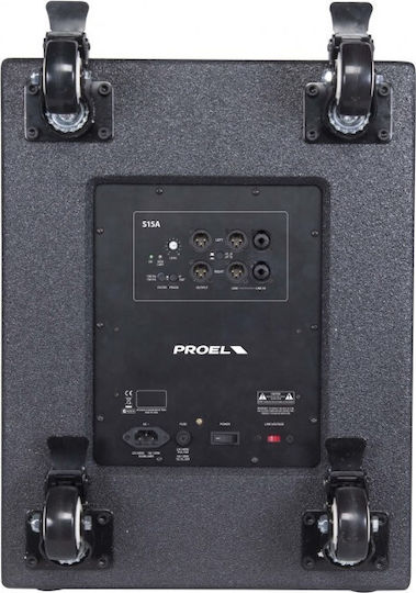 Proel S15A S15A Самоусилващ Субуфер PA 600W 15" 43.5x56x57εκ. σε Черен Χρώμα