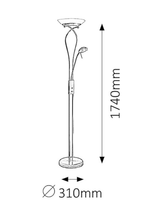 Rabalux Gamma Stehleuchte in Silber Farbe