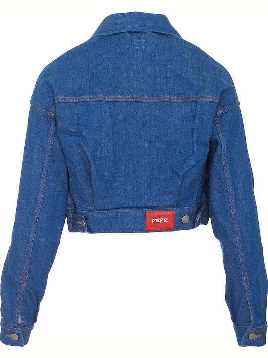 Pepe Jeans Robin Women's Short Jean Jacket for Spring or Autumn Blue