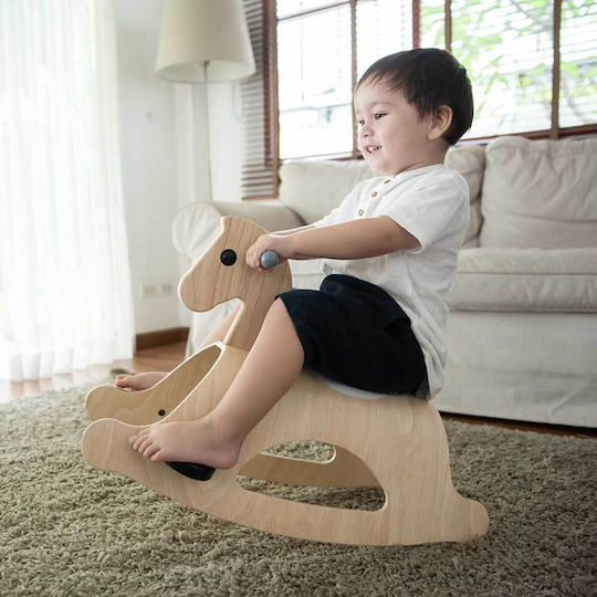 Plan Toys Ξύλινο Κουνιστό Παιχνίδι Αλογάκι Μπεζ