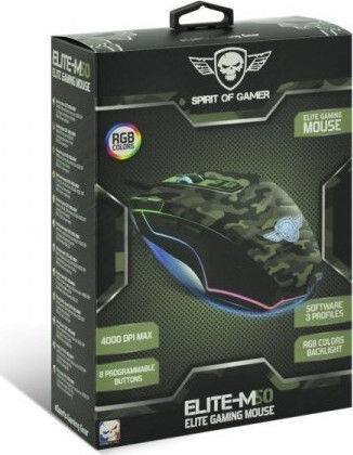 Spirit of Gamer M50 Army Edition RGB Gaming Ποντίκι 4000 DPI Πράσινο