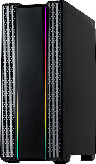 Inter-Tech S-3901 Impulse Gaming Middle Tower Carcasă PC cu Deschidere Laterală și Sistem Iluminare RGB Negru