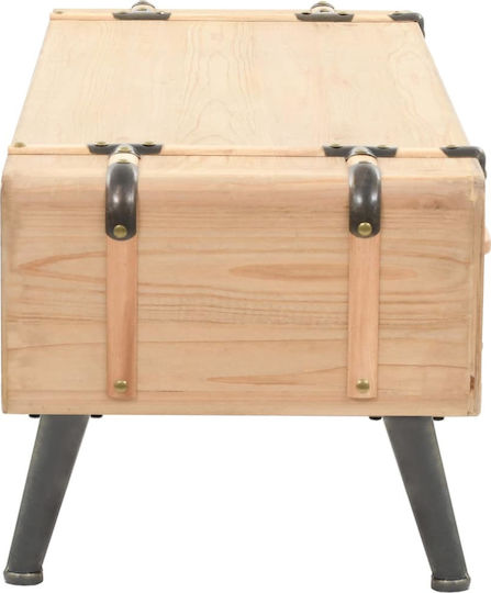 TV Stand Made of Solid Wood Beige L120xD33xH35cm