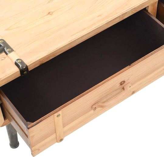 TV Stand Made of Solid Wood Beige L120xD33xH35cm