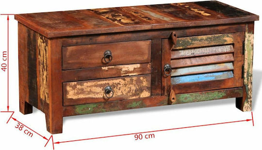vidaXL TV-Ständer aus Massivholz Mehrfarbig 90x38x40cm 241629 vidaXL TV-Ständer aus Massivholz Mehrfarbig 90x38x40cm 241629