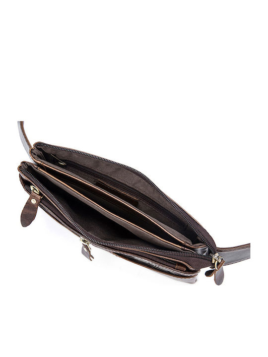 Cardinal Men's Leather Waist Bag Σκούρο Καφέ