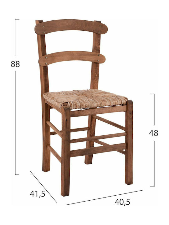 Gentry Καρέκλα Καφενείου Ξύλινη Καφέ 40.5x41.5x88εκ.
