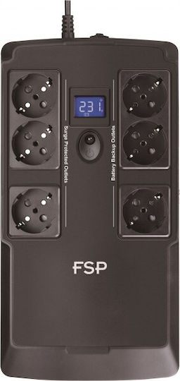 FSP/Fortron NanoFit UPS Off-Line 600VA 360W με 6 Schuko Πρίζες