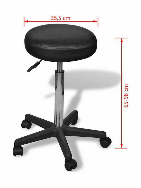Round Office & Desk Stool Black 35.5x35.5x65cm