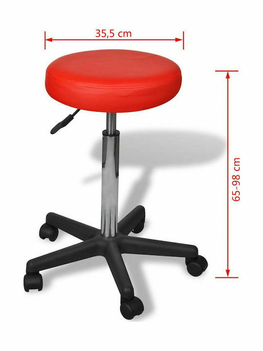 Office Desk Stool Red 35.5x35.5x65cm