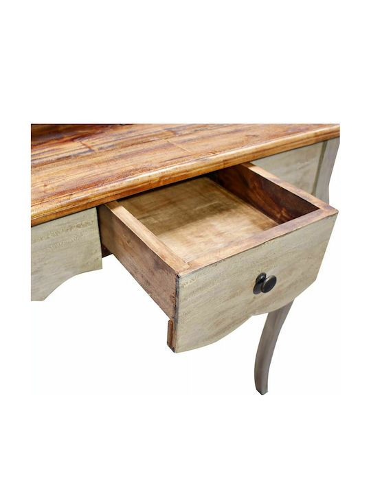 Sekretärin-Schreibtisch aus Massivholz White / Natural 80x40x92cm