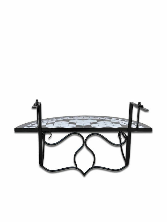 with Ceramic Surface and Metal Frame Black 76x56x64cm