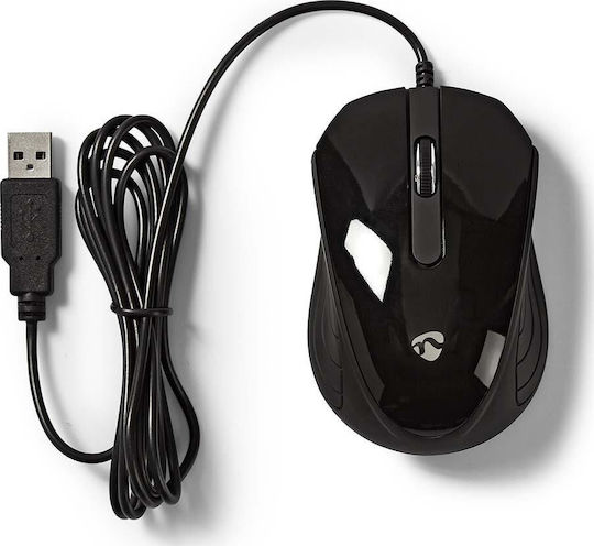 Nedis Wired Desktop Mouse Cu fir Mouse Negru