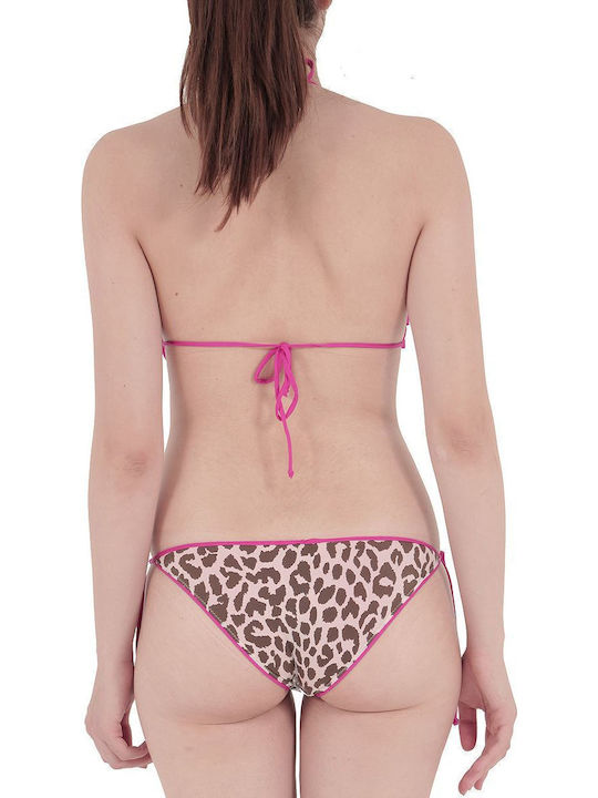 Celoraya Balmy Bikini Set Triangle Animal Print Fuchsia