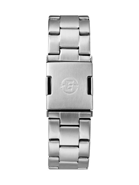 Timex Expedition Ανδρικό Ρολόι 43mm Μπαταρίας με Ασημί Μεταλλικό Μπρασελέ