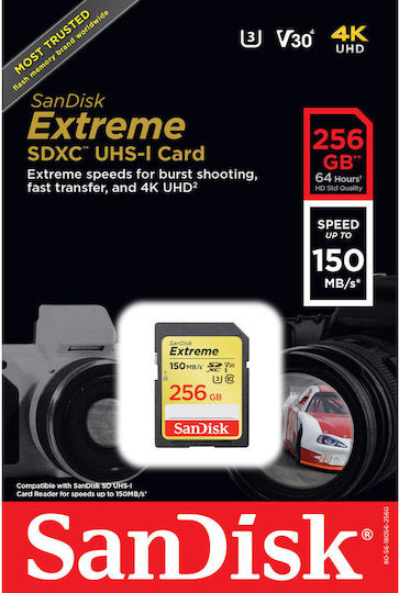 Sandisk Exrteme SDXC 256GB U3 V30 UHS-I 150MB/s