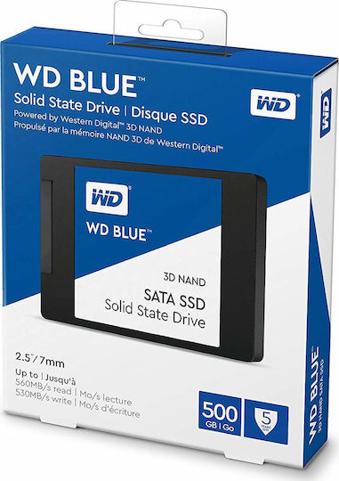 Western Digital Blue 3D SSD 500GB τύπου 2.5'' με σύνδεση SATA III WDS500G2B0A Bulk