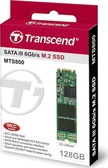 Transcend MTS800S SSD 128GB τύπου M.2 με σύνδεση SATA III TS128GMTS800S