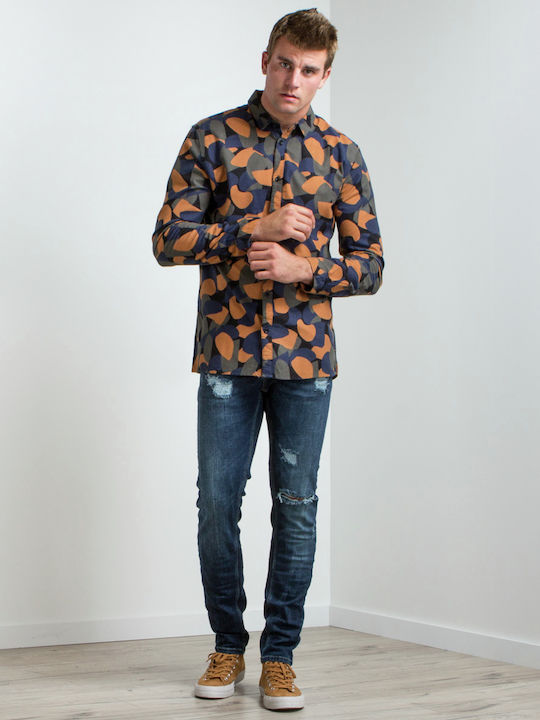 Derry Cu mânecă lungă Bumbac Cămașă Floral Multicolor