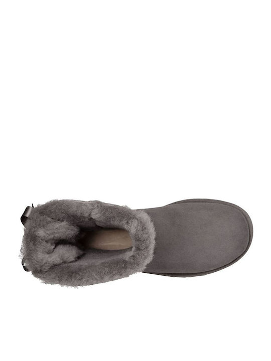 Suede Women's Boots with Fur Bailey Bow II Gray