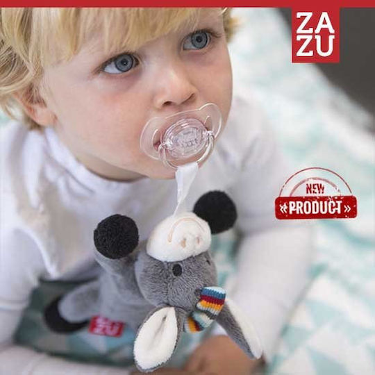 Zazu Κορδέλα Πιπίλας Donny με Ζωάκια από Ύφασμα Γκρι