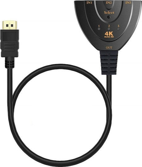 Pigtail 3D UHD 3 είσοδοι/1 έξοδος HDMI Switch 04.004.0034