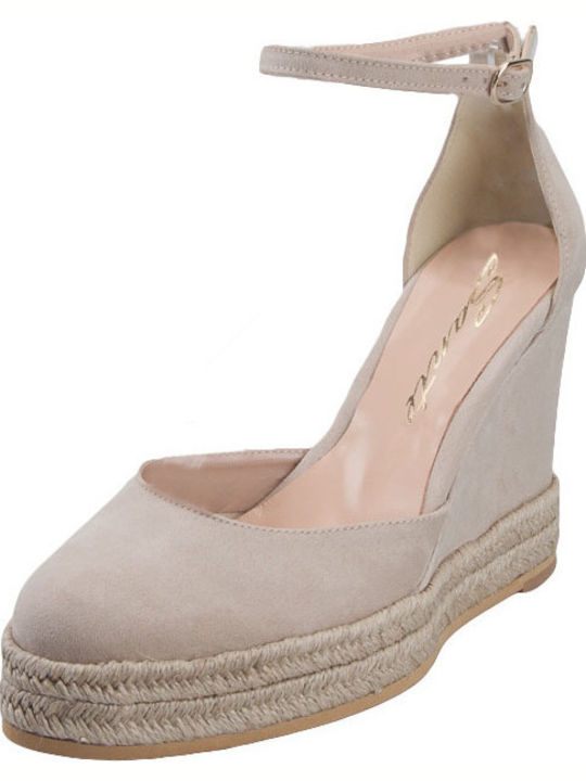 Sante Women's Suede Platform Espadrilles Beige