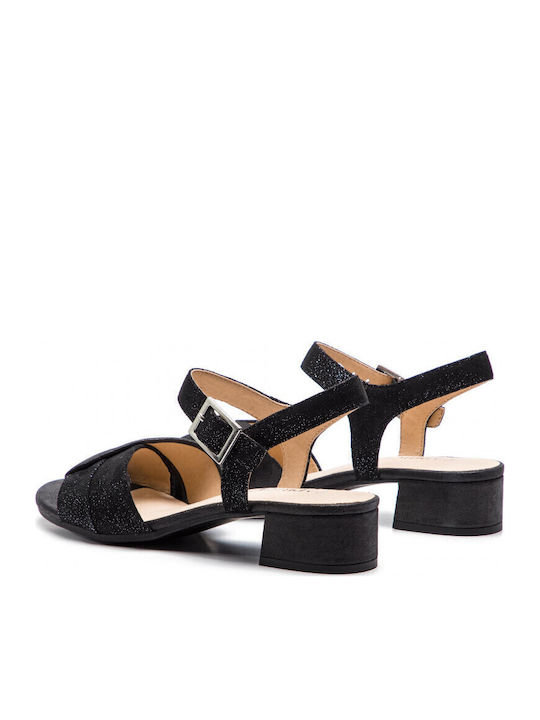 Leather Women's Flat Sandals Anatomic in Black Color