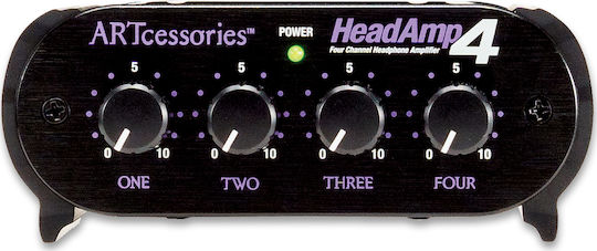 ART Pro Audio HeadAmp 4 Portable Analog Headphone Amplifier 4 Channels with Jack 3.5mm/6.3mm
