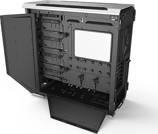 Phanteks Enthoo Evolv X Glass Gaming Midi Tower Computer Case with Side Window and RGB Lighting Galaxy Silver