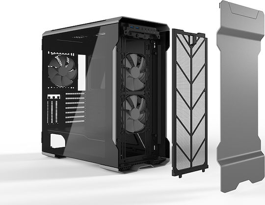 Phanteks Enthoo Evolv X Glass Gaming Midi Tower Computer Case with Side Window and RGB Lighting Galaxy Silver