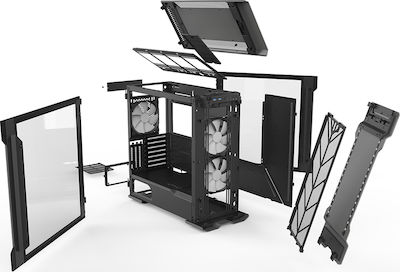 Phanteks Enthoo Evolv X Glass Gaming Midi Tower Κουτί Υπολογιστή με Πλαϊνό Παράθυρο και RGB Φωτισμό Anthracite Grey