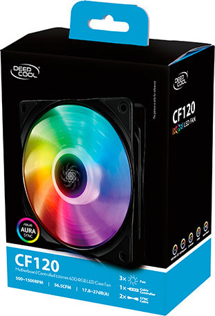 Deepcool CF 120 3in1 Case Fan (1500rpm / 56.5cfm) με RGB Φωτισμό και Σύνδεση 4-Pin PWM 3τμχ