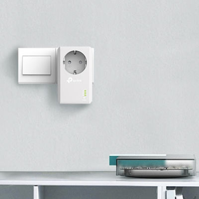 TP-LINK TL-PA4022P KIT v3 Powerline Διπλό για Ενσύρματη Σύνδεση με Passthrough Πρίζα και 2 Θύρες Ethernet