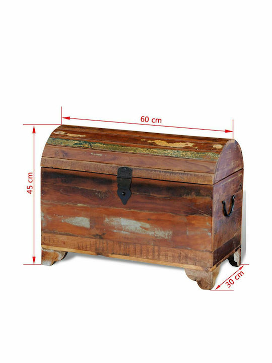 vidaXL Διακοσμητικό Μπαούλο Ξύλινο Καφέ 60x30x45εκ.