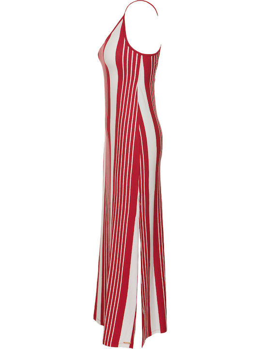 Superdry Azur Stripe Sommer Maxi Kleid Rot G801128ST-H2G