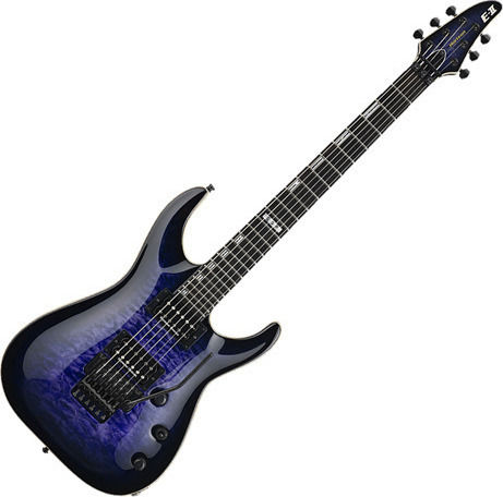 ESP E-II Horizon FR Elektrische Gitarre Stratocaster mit HH Tonabnehmerkonfiguration Blue mit Tasche
