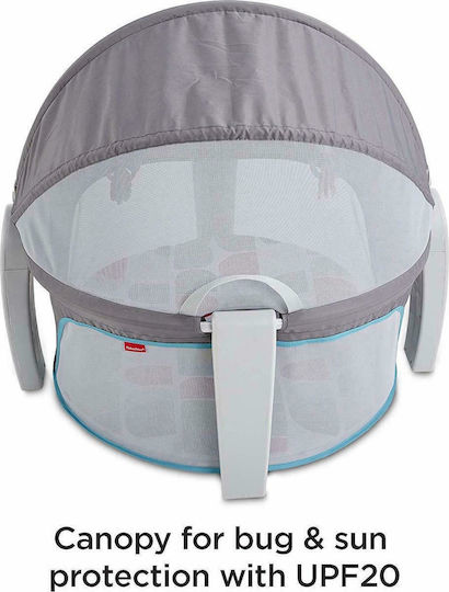 Fisher Price On-The-Go Baby Dome Παρκοκρέβατο με Στρώμα Γκρι 79.5x13.5cm