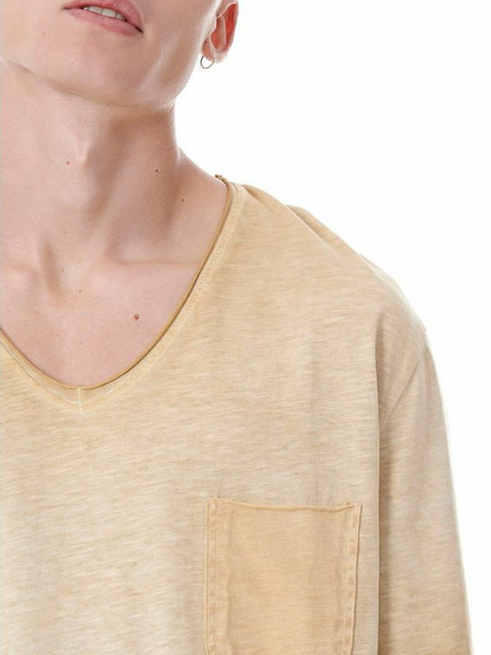 BodyTalk 1191-958928 Herren T-Shirt Kurzarm mit V-Ausschnitt Camel