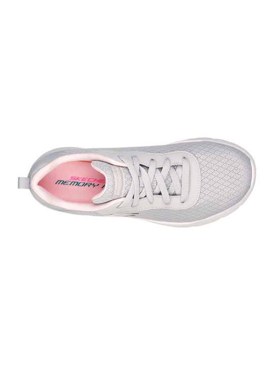 Diamond Mesh Lace Up Sport Shoes Running Gray