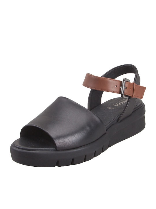 Geox Wimbley Sandal Πλατφόρμες Μαύρες