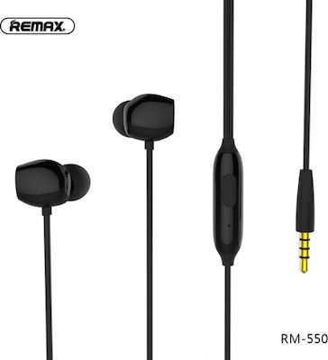 Remax RM-550 In-Ear Freihändig Kopfhörer mit Stecker 3.5mm Schwarz